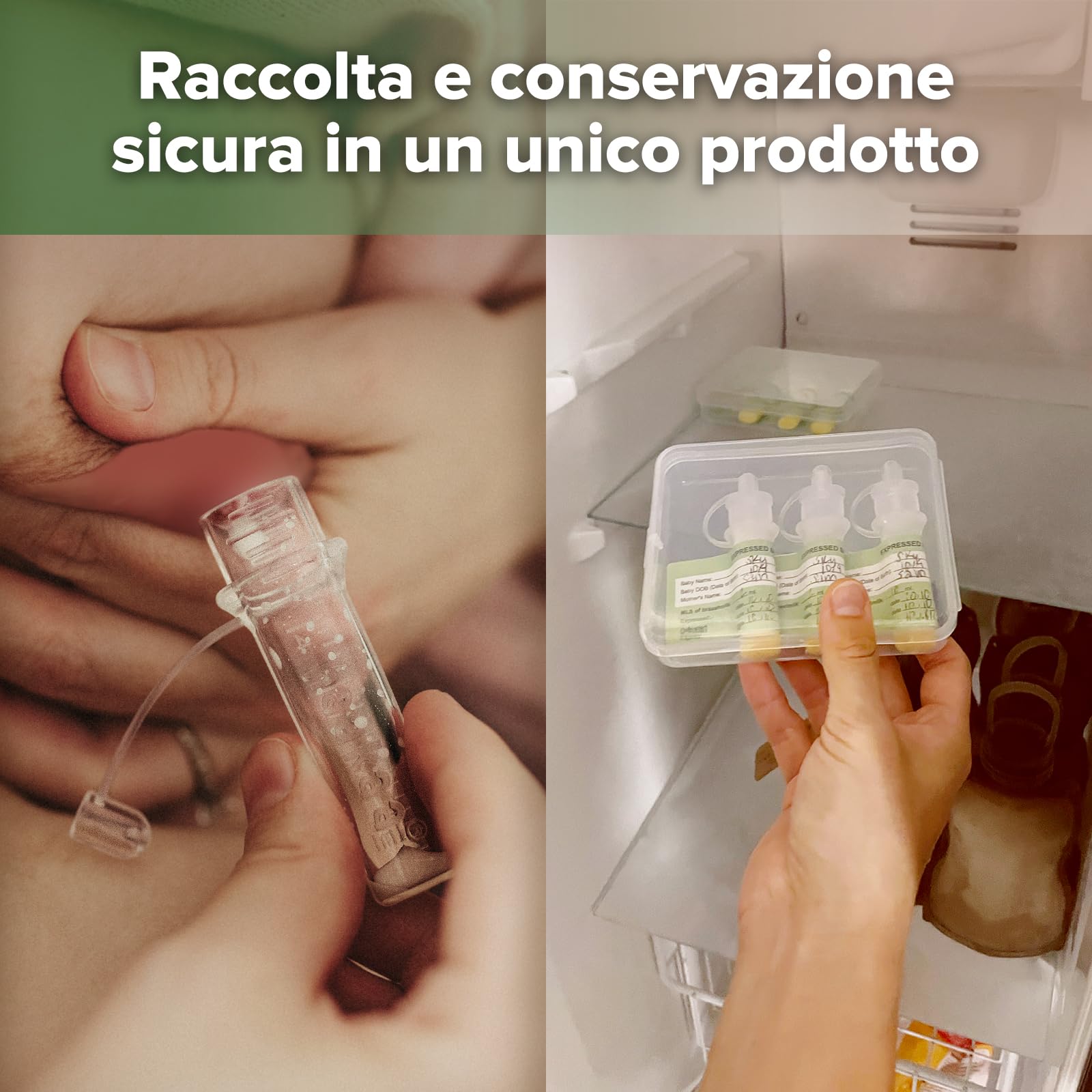haakaa Kit di raccolta colostro in silicone, raccoglitore per latte materno con salvietta per la pulizia in cotone, etichette adesive e custodia, pronto all'uso, 4ml/6pcs