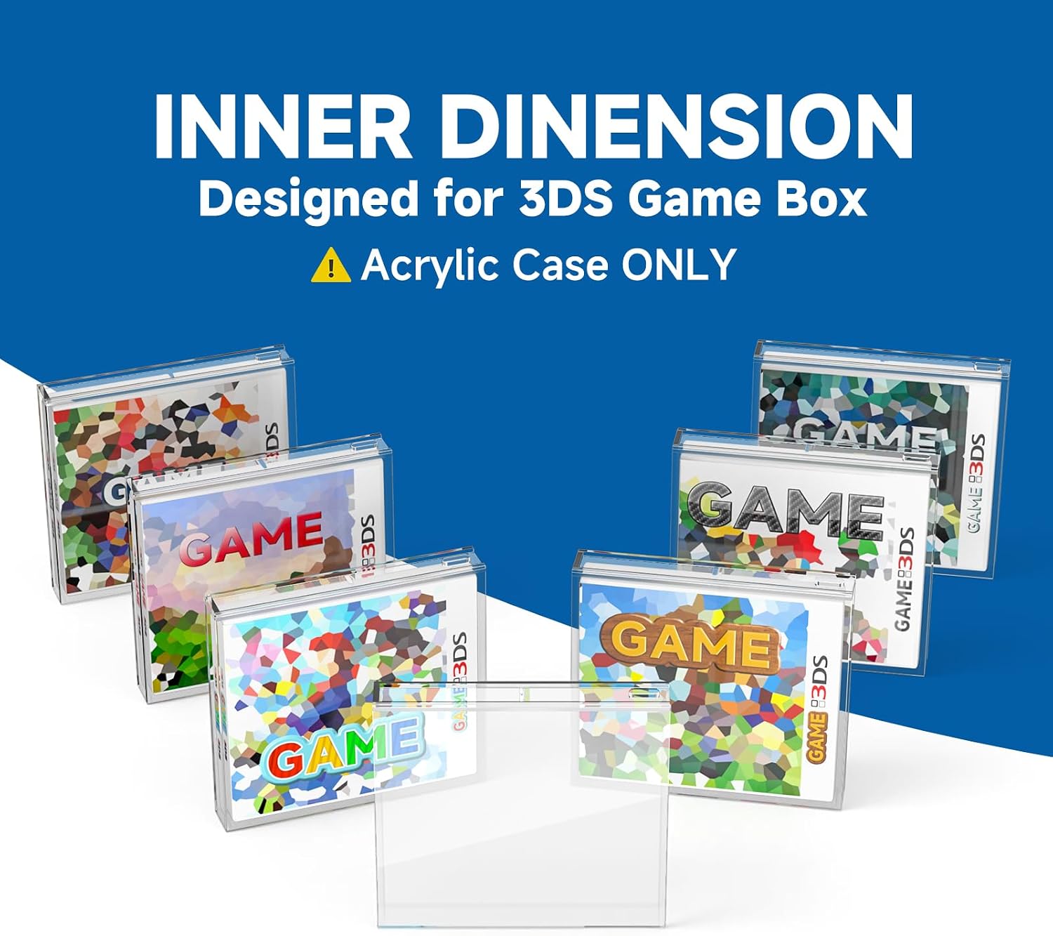 Video Game Box Protector Case for 3DS Games, 3MM Clear Acrylic Display Case with Wall Mount Compatible with Nintendo 3DS Game Box (Pack of 1)