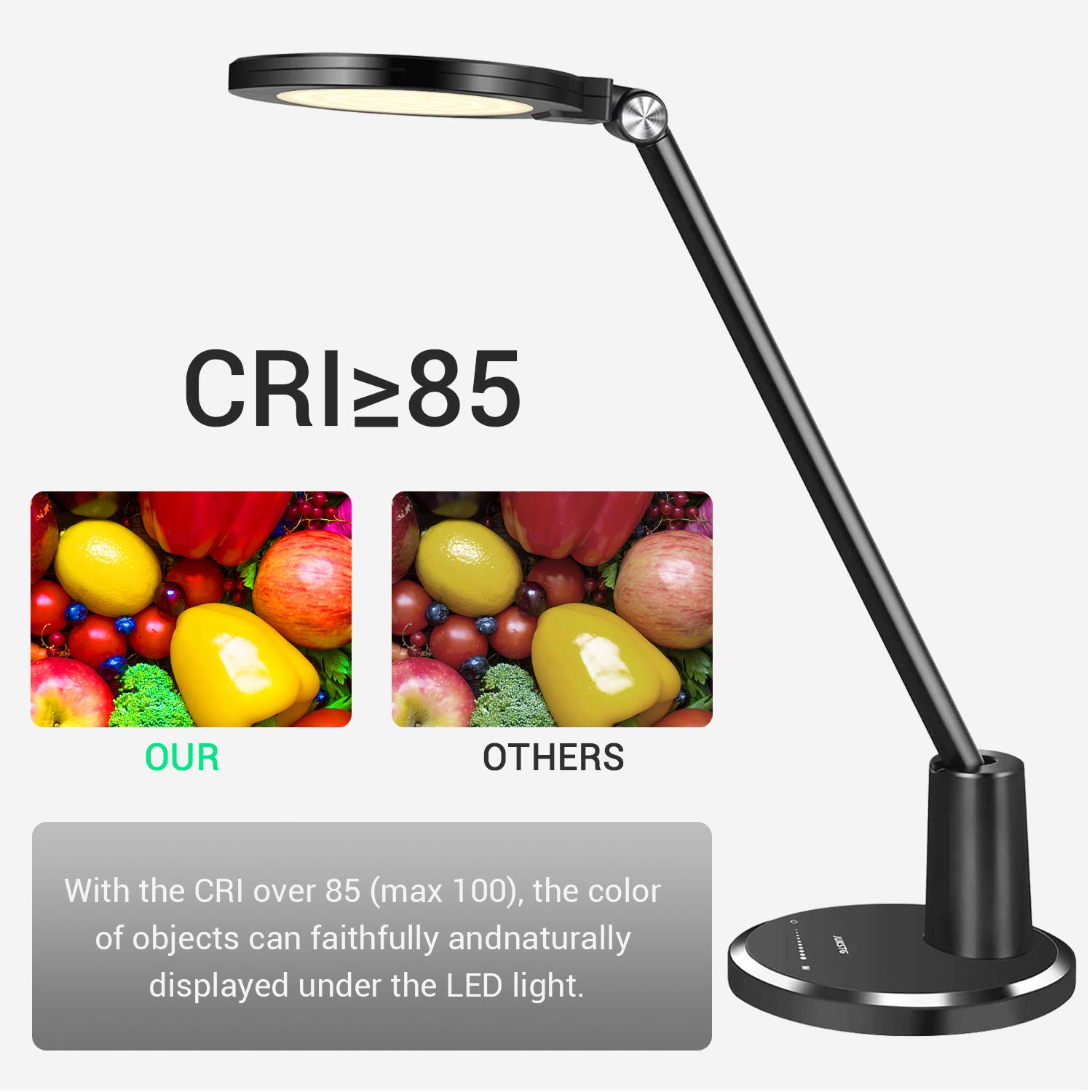 Lampa biurkowa, UOGEEP 64 szt. diod LED dbające o oczy lampy stołowe, 10 poziomów jasności z 5 trybami oświetlenia, lampa biurkowa LED, lampa biurkowa z dotykowym sterowaniem, lampa do czytania
