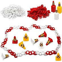 120 Pieces RC Car Racing Track Drift Runway Drift Field Fence with 30PCS Road Cones for 1/14 1/16 1/18 1/24 1/28 1/30 1/43 Mini RC Car Red & White, 150PCS