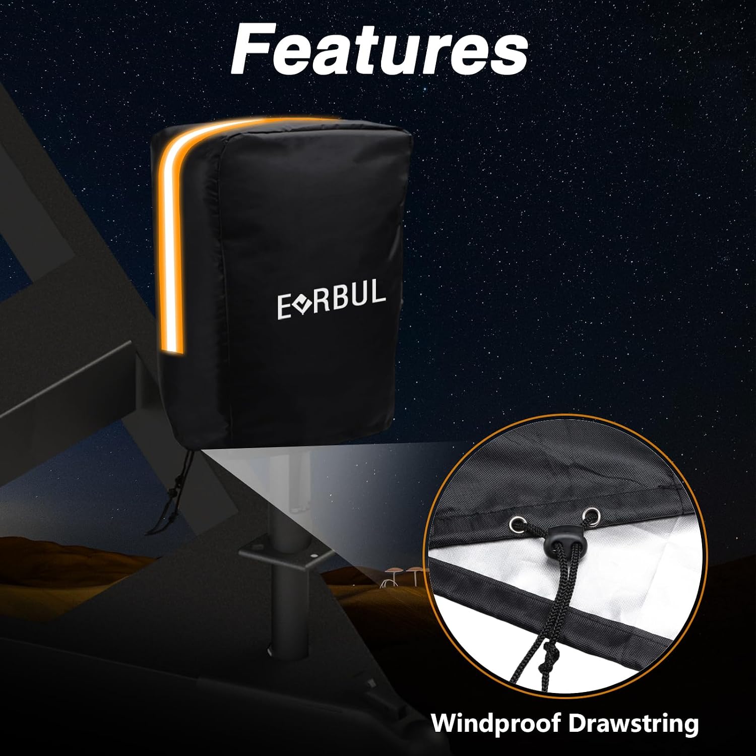 EVRBUL Electric Tongue Jack Cover 10 "L x 5" W x 14 "H 420D Waterproof Outdoor Universal RV Travel Trailer Camper Jack Protective Cover Fit for Most Power Tongue Jack