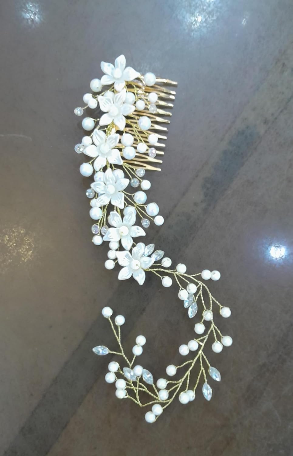 SHREYA-FASHION-White Bridal Pears Wedding Flower Vine With Combo Hair Pin,Hair Clip,Golden Plated Hair Pin,Floral Stone With Pins Accessories For Women And Girs SHREYA-FASHION-White Bridal Pears Wedding Flower Vine With Combo Hair Pin,Hair Clip,Golden Plated Hair Pin,Floral Stone With Pins Accessories For Women And Girs