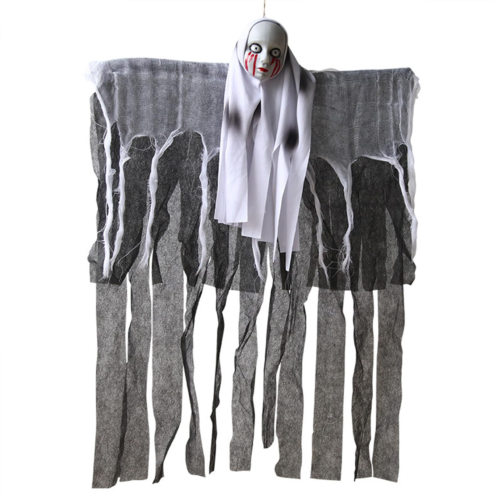 HI-FINE Halloween Skeleton Hanging Ghost - Flying Ghost Hanging Ghost Horror Death Ghost Prop Decoration, Horror Prop Halloween Party Home Doorway Decoration (Female Hanging Ghost)