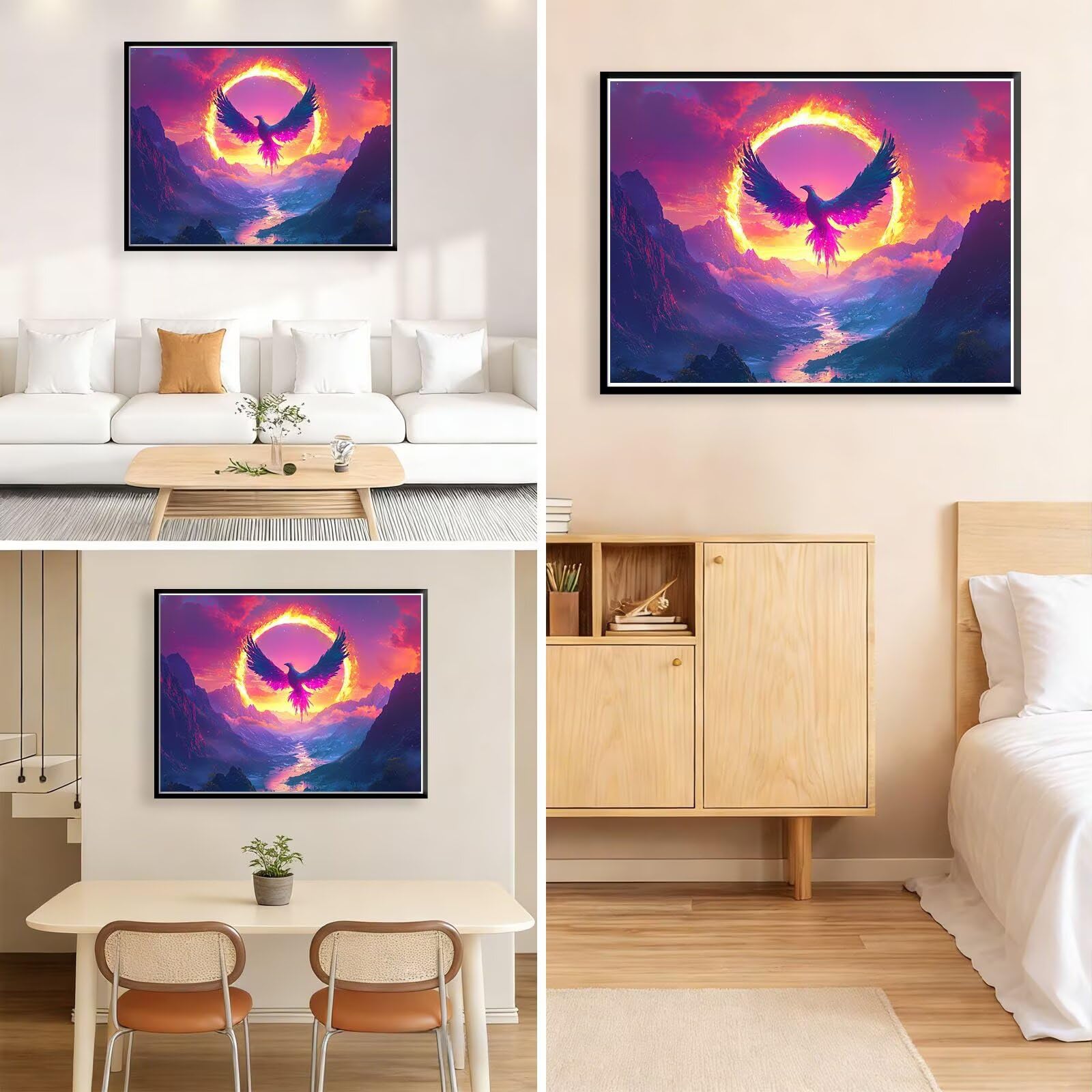 Phoenix diamentowe zestawy artystyczne dla dorosłych, zwierzęta, diamentowy obraz, zestawy do haftu krzyżykowego dla dorosłych, początkujących, DIY, okrągłe, pełne wiercenie, kryształ, sztuka, haft