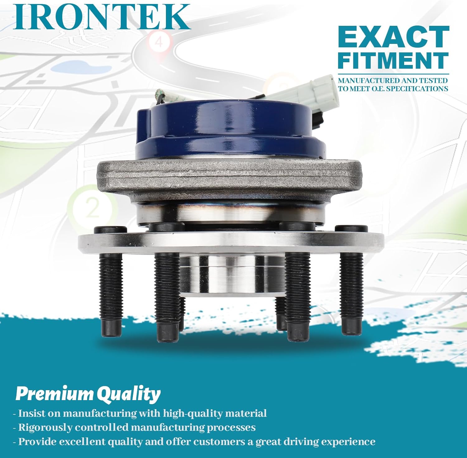 IRONTEK 513236x2 Front Wheel Hub and Bearing Assembly Compatible for Chevy 06-09 Uplander, for Buick 06-07 Terraza, for Pontiac 06-09 Montana SV6, for Saturn 06-07 Relay; w/ABS
