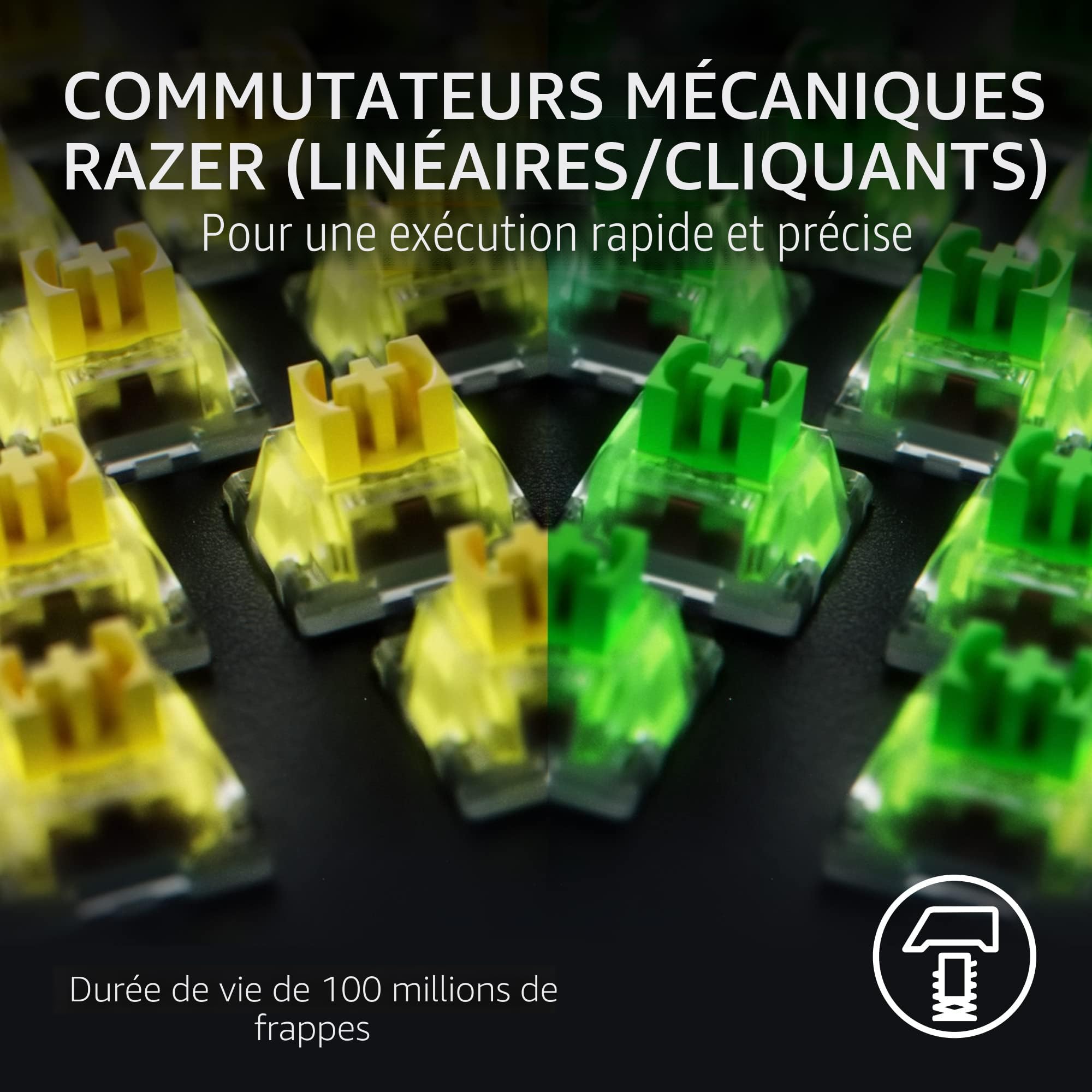 Razer BlackWidow V4 Pro Clavier de jeu mécanique avec commutateurs tactiles verts