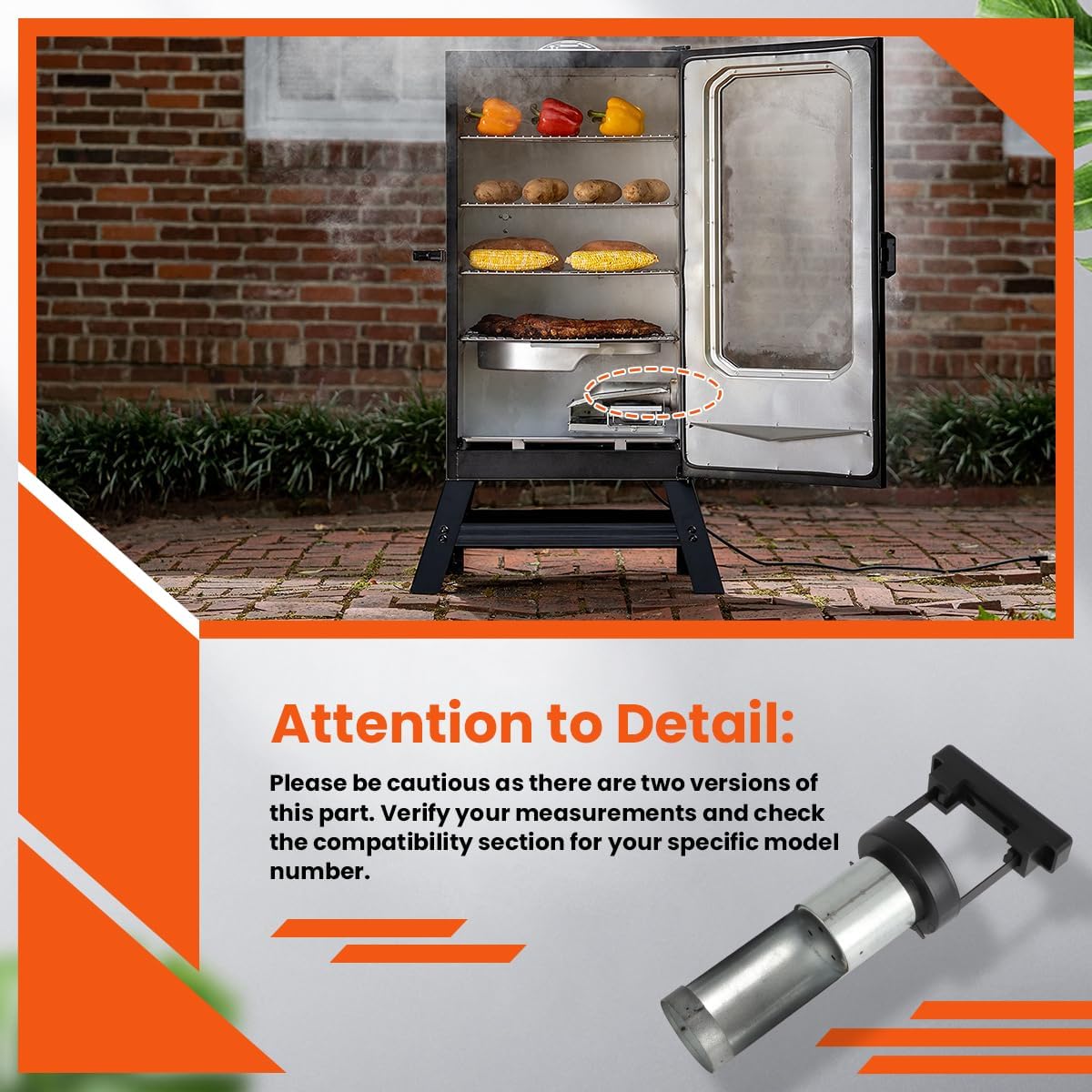 For Masterbuilt Wood Chip Loader Replacement for 9007160005-2" Diameter Version Small - Fits For 20071117, MB2007 Series & More