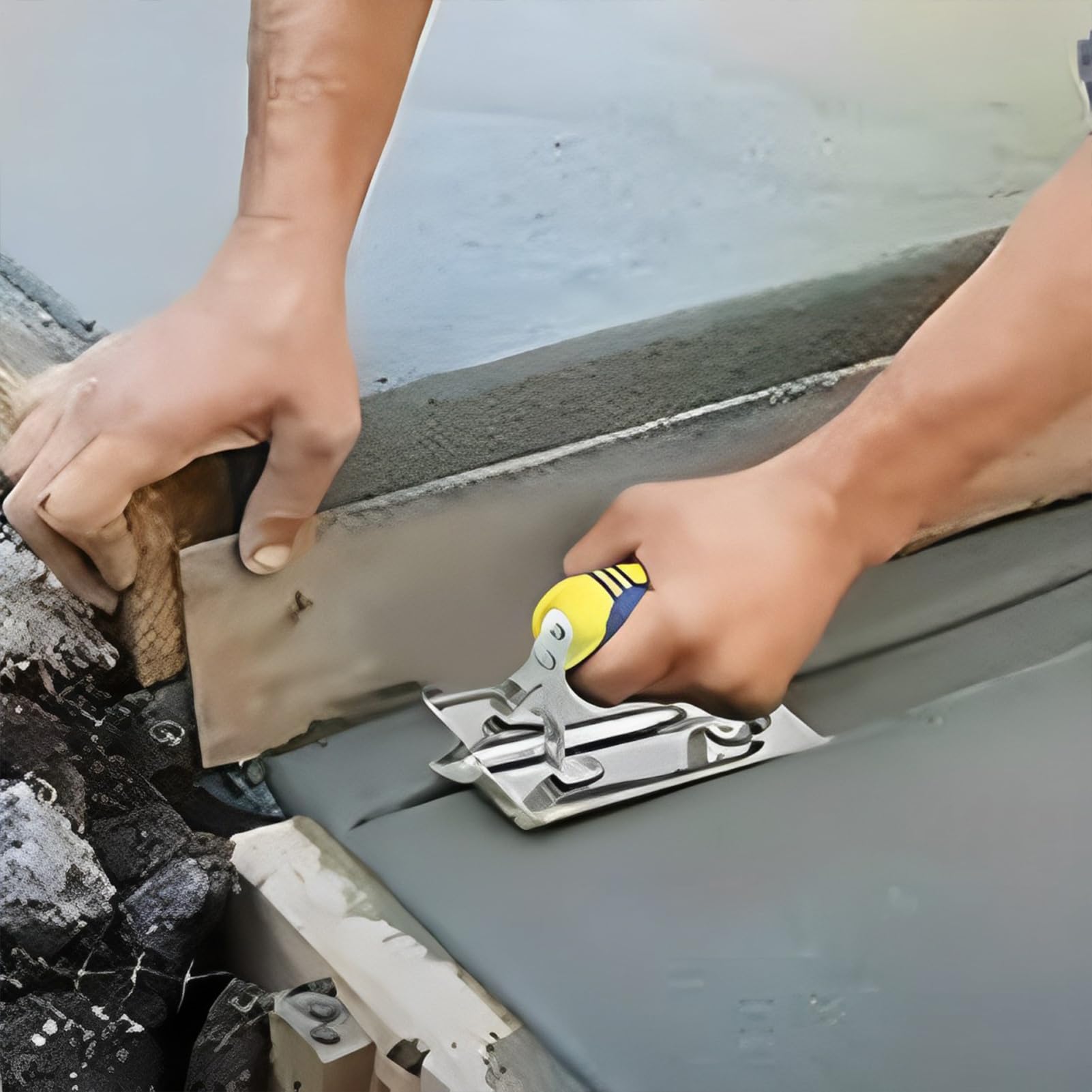 Bordatrice Manuale Per Cemento, Molatrice Per Cemento | Utensili Per Calcestruzzo Per Molatrice Manuale Con Estremità Curva O Diritta | Costruzione Senza Rivetti, Comoda Impugnatura Ergonomica Per Pro