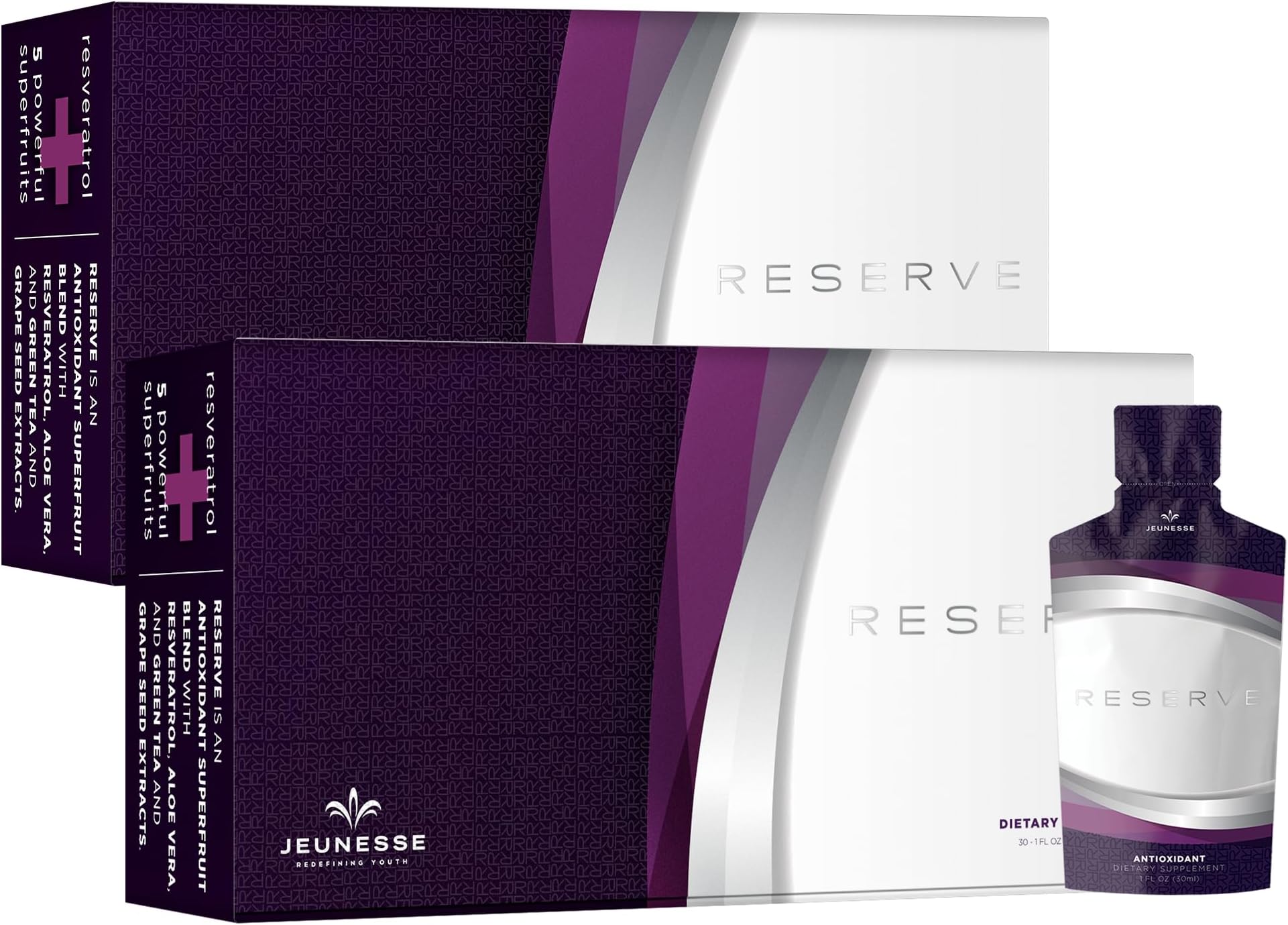 Jeunesse Global Reserve Antioxidant Fruit Blend Nutritional Supplement, (30ml) 30 Packets per Box (Pack of 2)