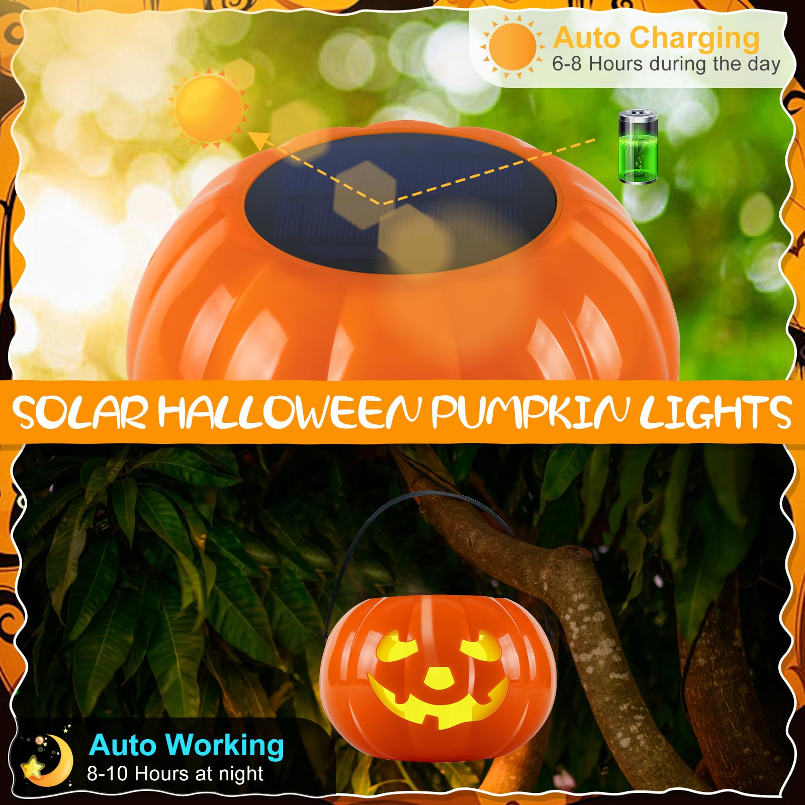 LED Halloween Kürbis Laterne 20cm - Beleuchtete Pumpkin Deko Für Indoor & Outdoor - Gruselige Herbstdeko