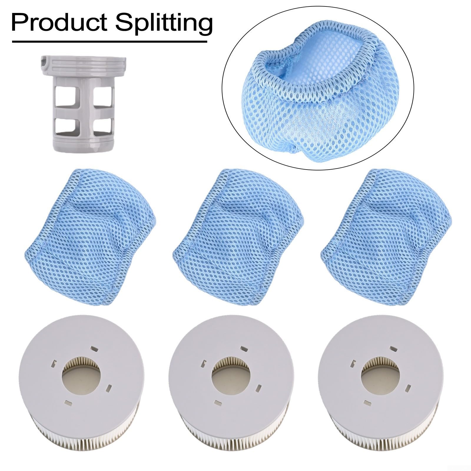 Kit Filtri Di Ricambio Per Piscine Gonfiabili MSPA - 3 Cartucce, 1 Staffa E 3 Retine Per Miweba E Simili