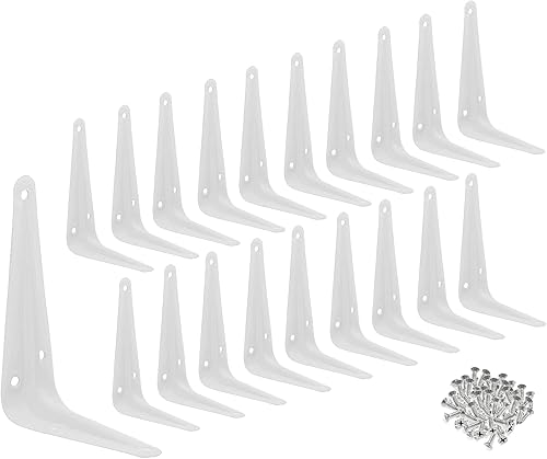 Miniatura 6 de Ménsula de metal para repisas de pared, color blanco, Blanco