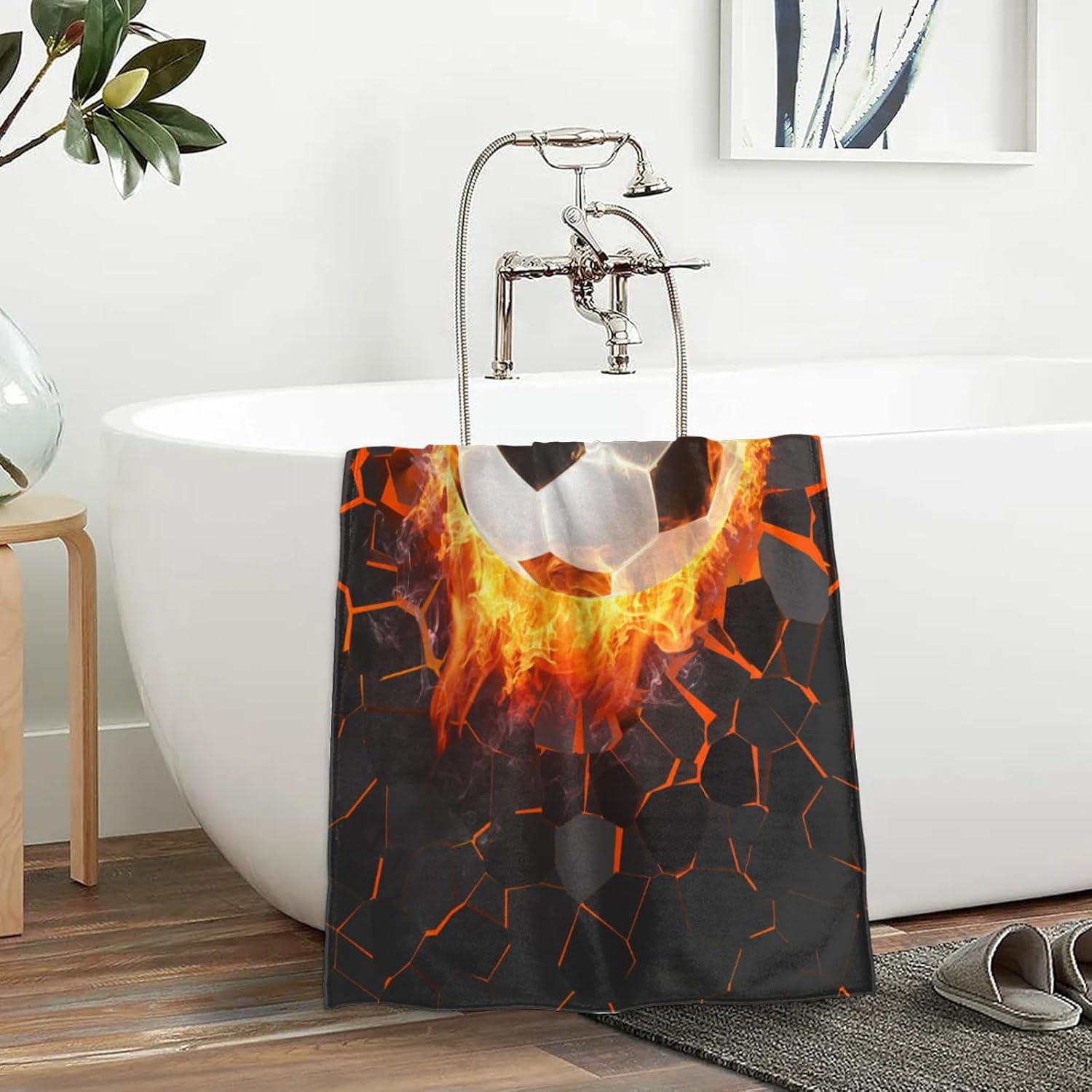 Soccer Beach Towel Microfiber Absorbent Football Bath Towel Kid's Beach Towels Boys Girls Women Travel Swimming Sports Large Towels 30x60inches