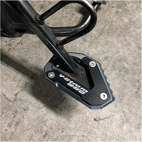Miniatura 4 de JADESA CNC aluminio Kickstand Foot Side Stand Extension Pad Support Plate for Suzuki V-Strom 650XT VSTROM 650 DL650 2004-2022 2021 (Color  Black)