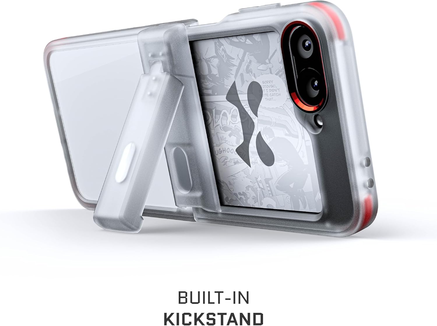 Ghostek Covert Clear Galaxy Z Flip 6 Case with Built-in Kickstand and Full Hinge Protection Shockproof Protective Phone Cover Designed for 2024 Samsung Galaxy Z Flip6 (6.7") (Clear)