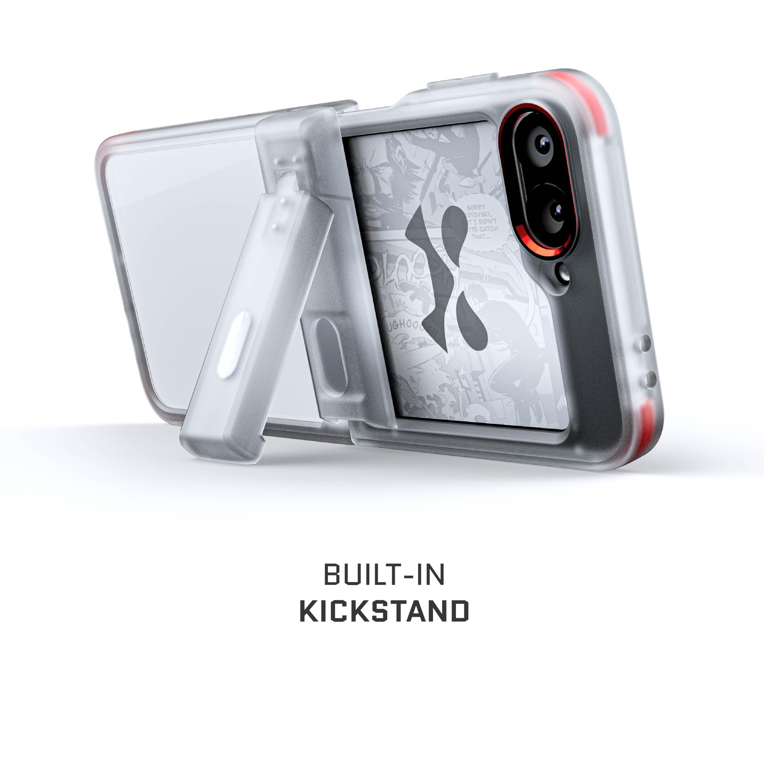 Ghostek Covert Transparente Schutzhülle für Galaxy Z Flip 6 mit integriertem Ständer und vollständigem Scharnierschutz, stoßfeste Schutzhülle, entworfen für Samsung Galaxy Z Flip6 (6,7 Zoll