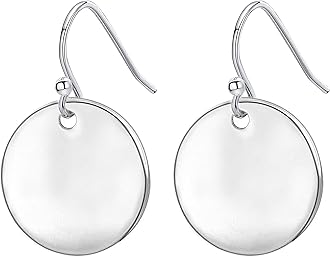 Gold Circle Disc Dangle Drop Earrings for Women Lightweight Small Round Hoop Statement Earrings Minimalist Jewelry for Women Gift for Her