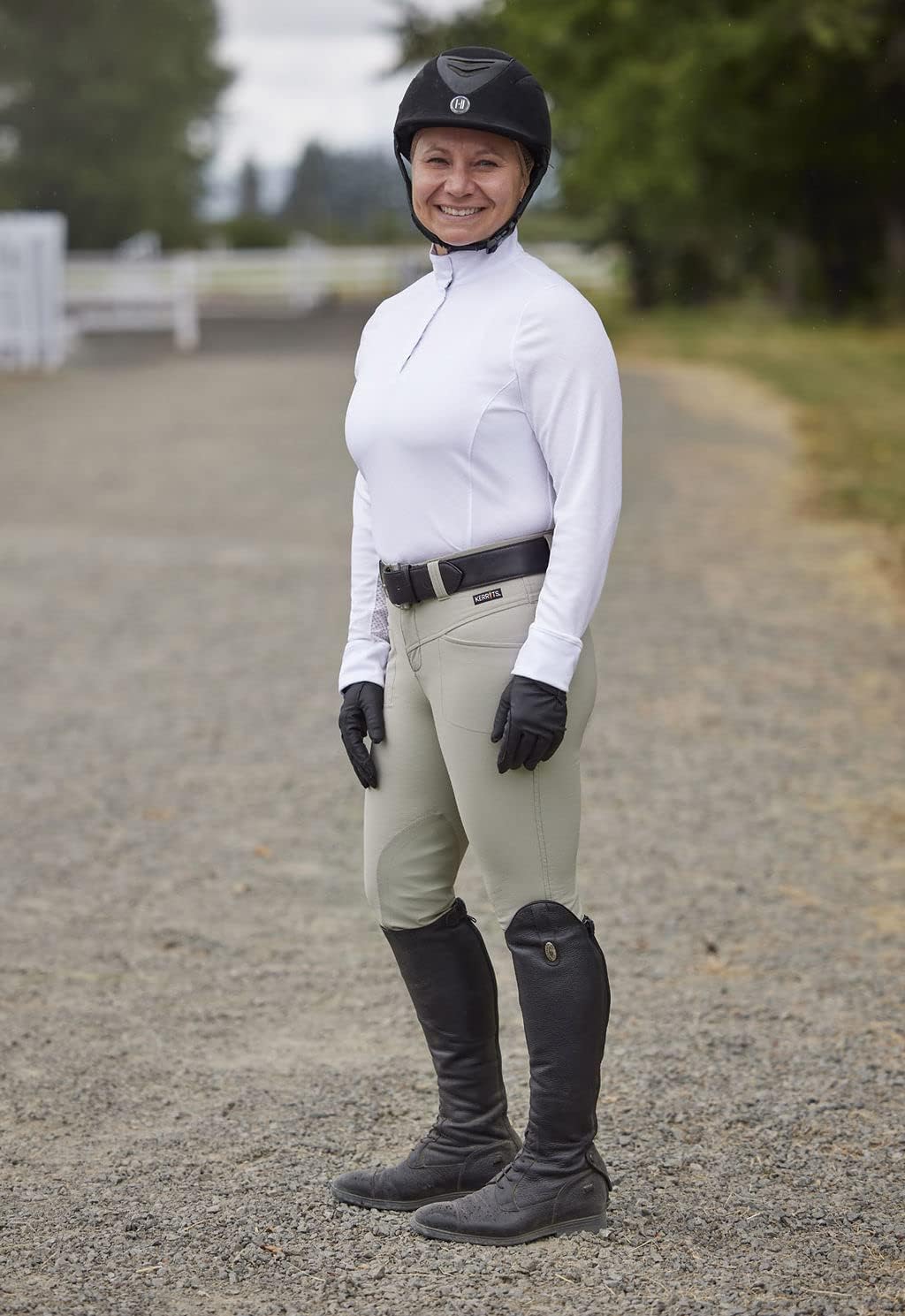 Kerrits Women's Petite Crossover II Knee Patch Riding Breeches – Durable, Year Round Horse Riding Pants with Pockets