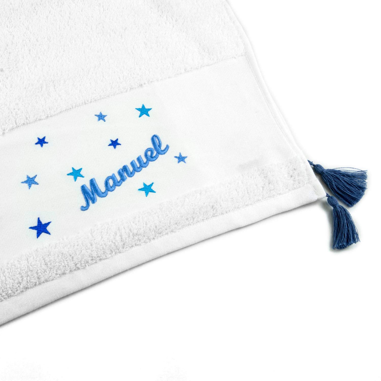 BGEUROPE - Juego de baño para bebé, diseño de estrellas, color azul blanco Talla:Set of 4 Pieces (Bathrobe - 2)