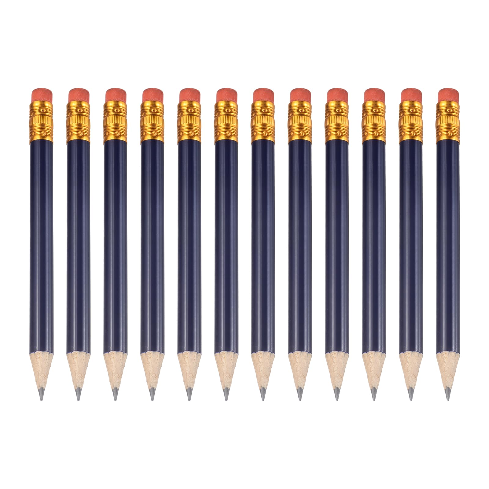 PATIKIL 12 Pack HB Pencils, 10cm Short Wood Graphite Pencils Thick Portable Golf Scoring Mini Pre Sharpened Erasable Pen with Eraser Bulk for Sport Games Meeting Office Writing, Hot Pink