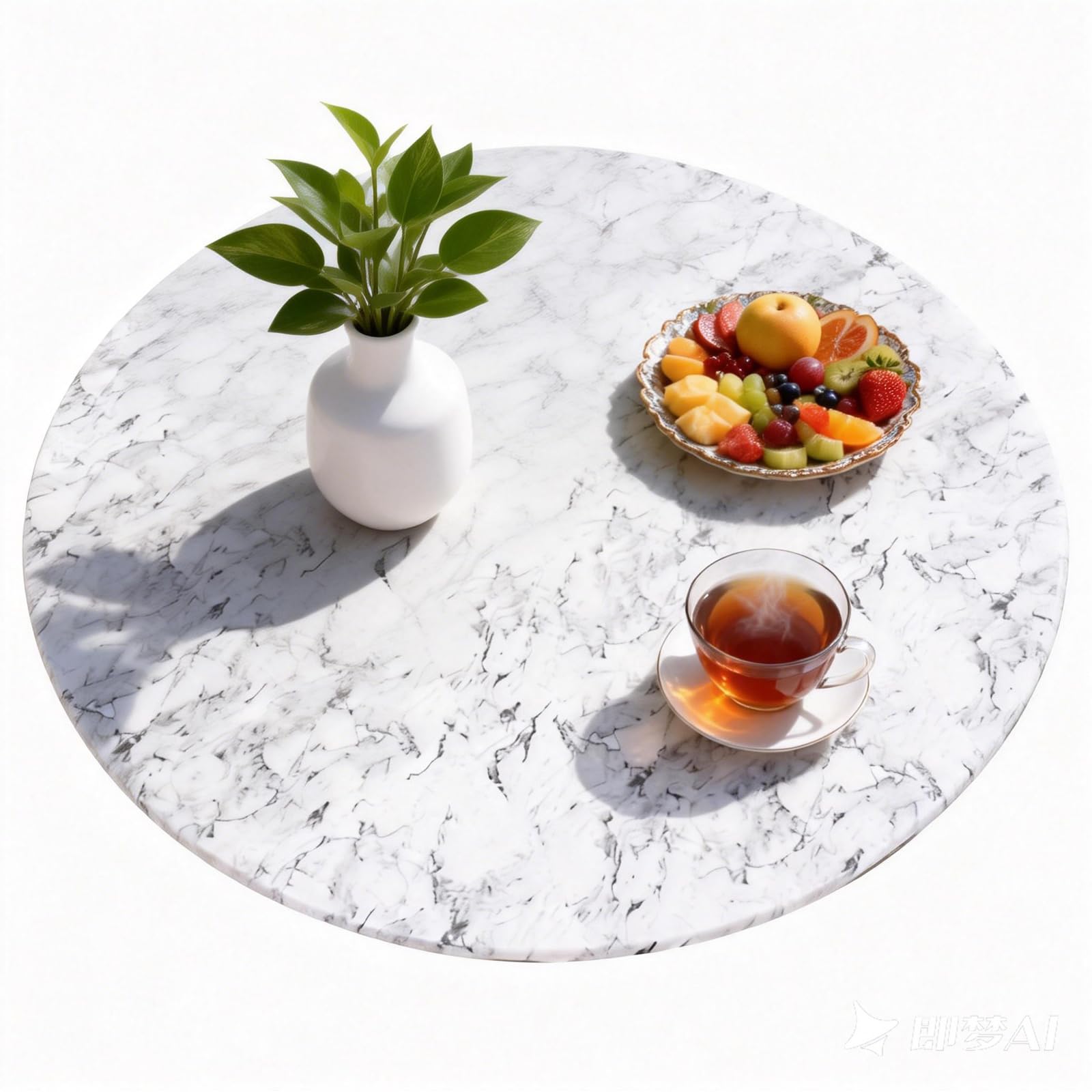 ZYQUES Waterproof Round Tablecloth, Round Table Cover Fitted Table Cloth with Elastic Edge, Circular PVC Tablecloth for Dining Room Kitchen Picnic Party, Grey, 102-112cm (40-44 Inches)
