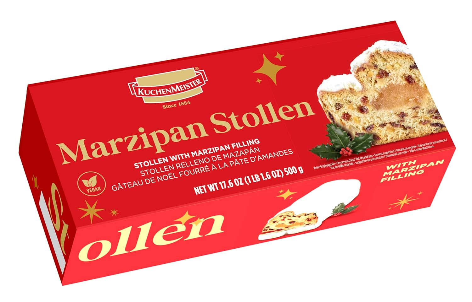 Kuchenmeister Marzipan Stollen in Gift Box, 17.5 Ounce