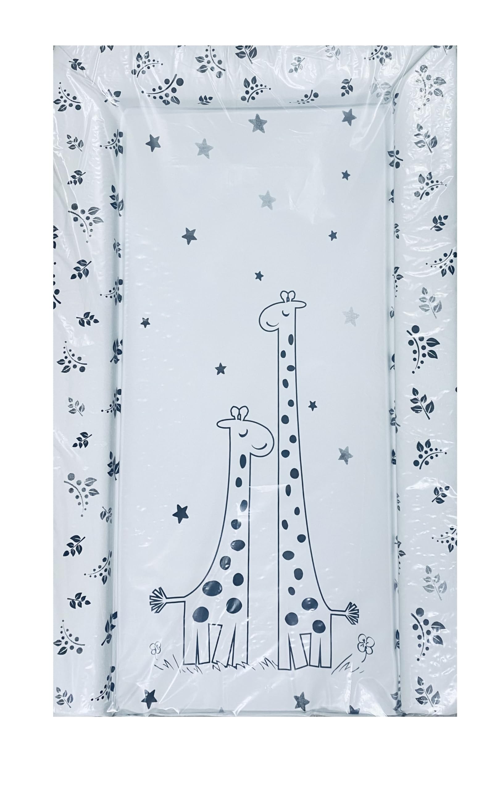 Baby Nursery Waterproof Soft Padded Changing Mat Raised Soft Edges Easy Wipe Clean Nappy Change Pad Cute Lovely Animal Design for Girl Boy (Giraffe)