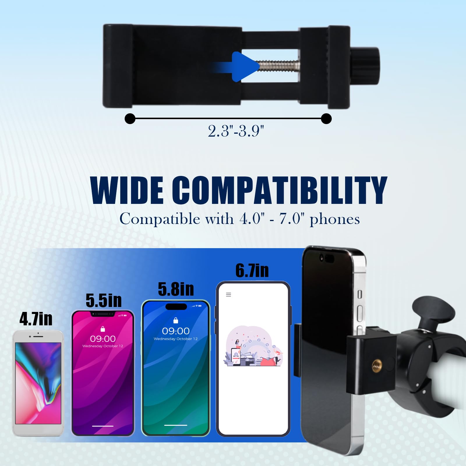 ONEDONE Stroller Phone Holder Universal Phone Holder for Stroller Golf Cart Bike Shopping Carts Scooter Cellphone Mount Horizontal & Vertical Uses Cellphone Clamp Clip