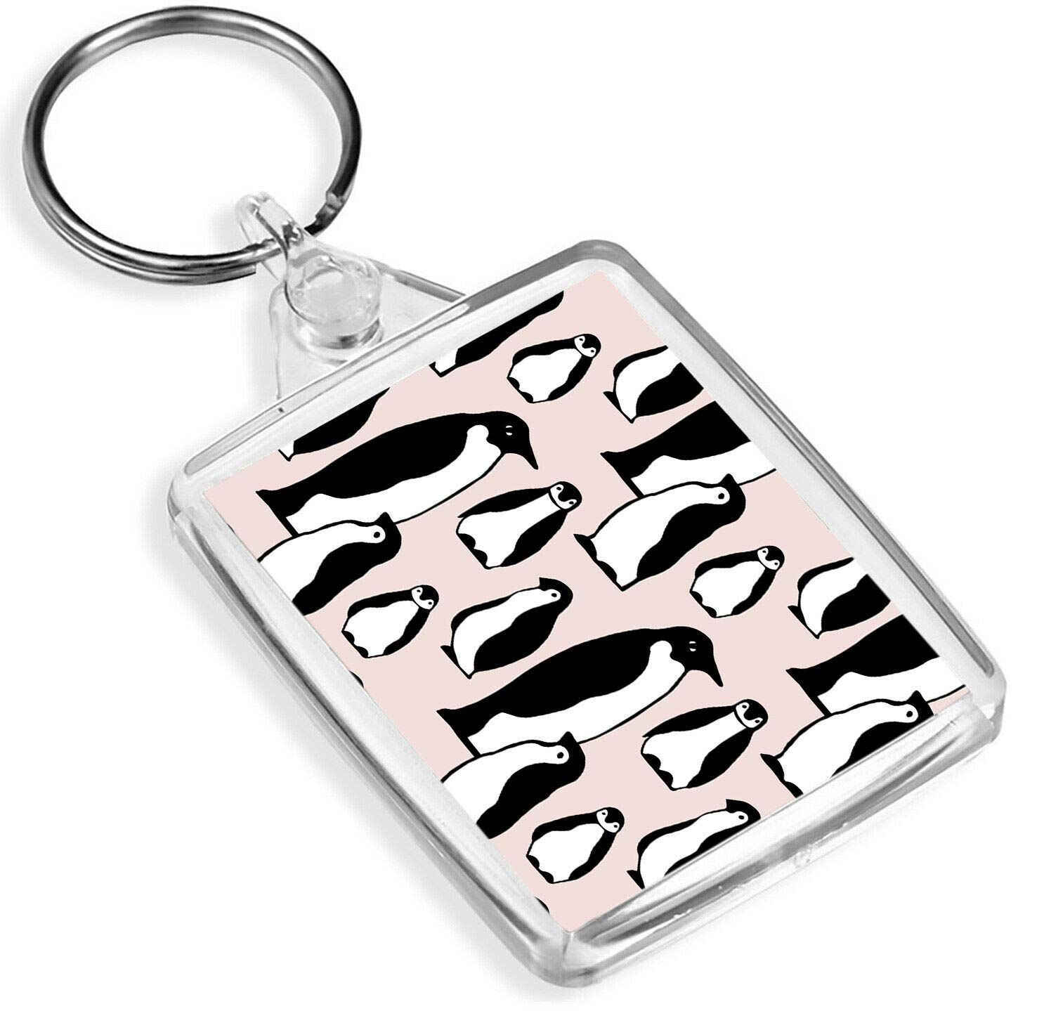 Destination Vinyl Keyrings Unisex Multi Pink Penguin Print Keyring Bird Chicks Arctic Keyring #15787