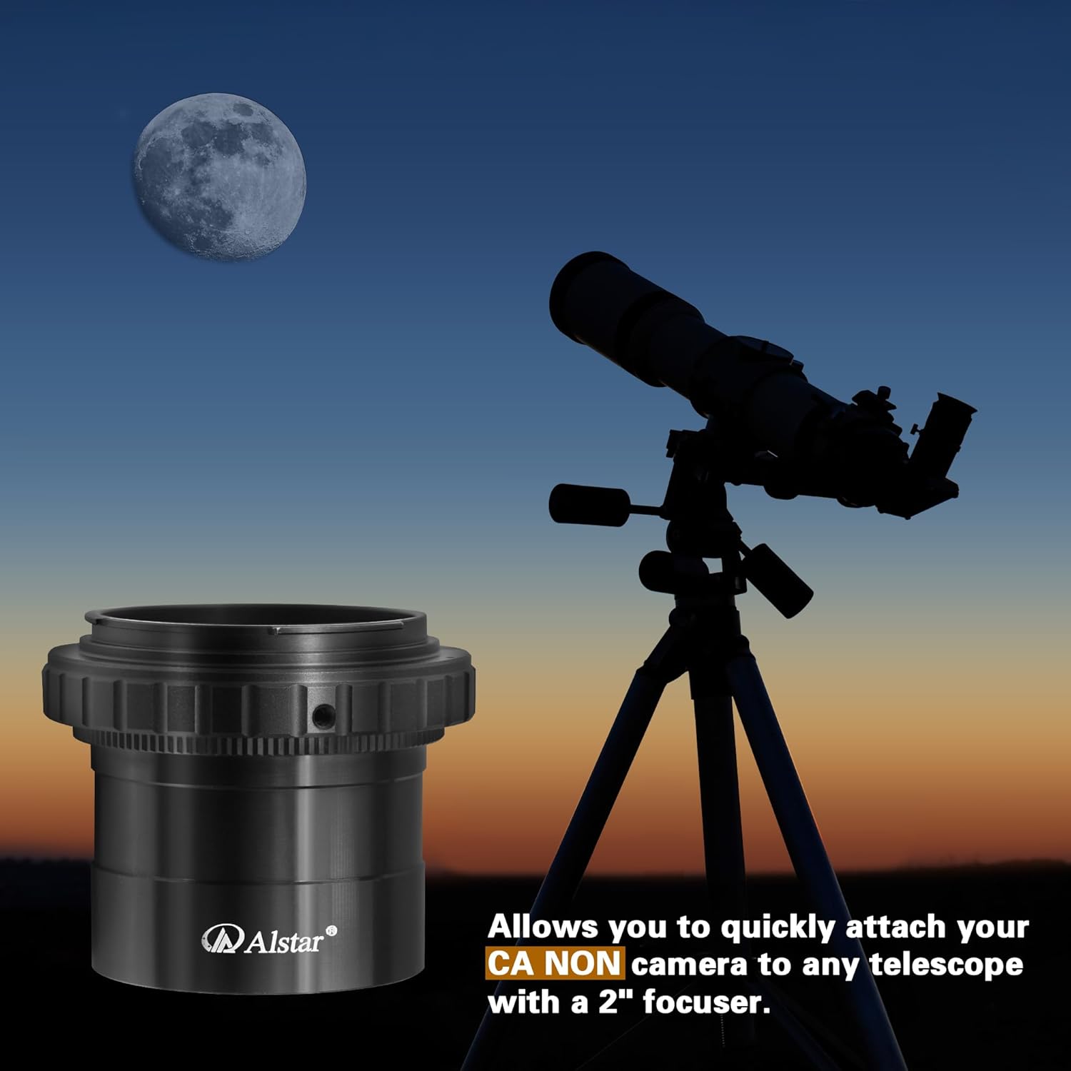 Alstar T2 T Ring Adapter and M42 to 2" Telescope Adapter - Bundle with - M48/T2 Telescope Adapter