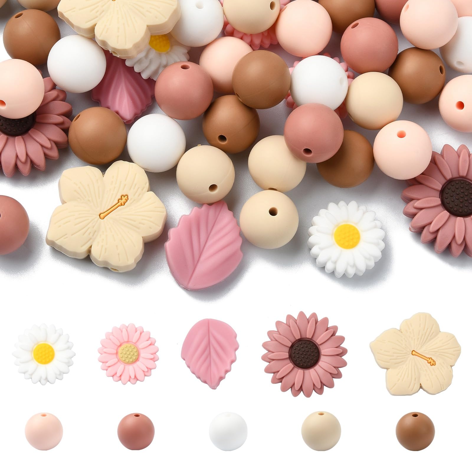 Perles focales en silicone de 15 mm Stiesy pour bijoux et perles d'espacement