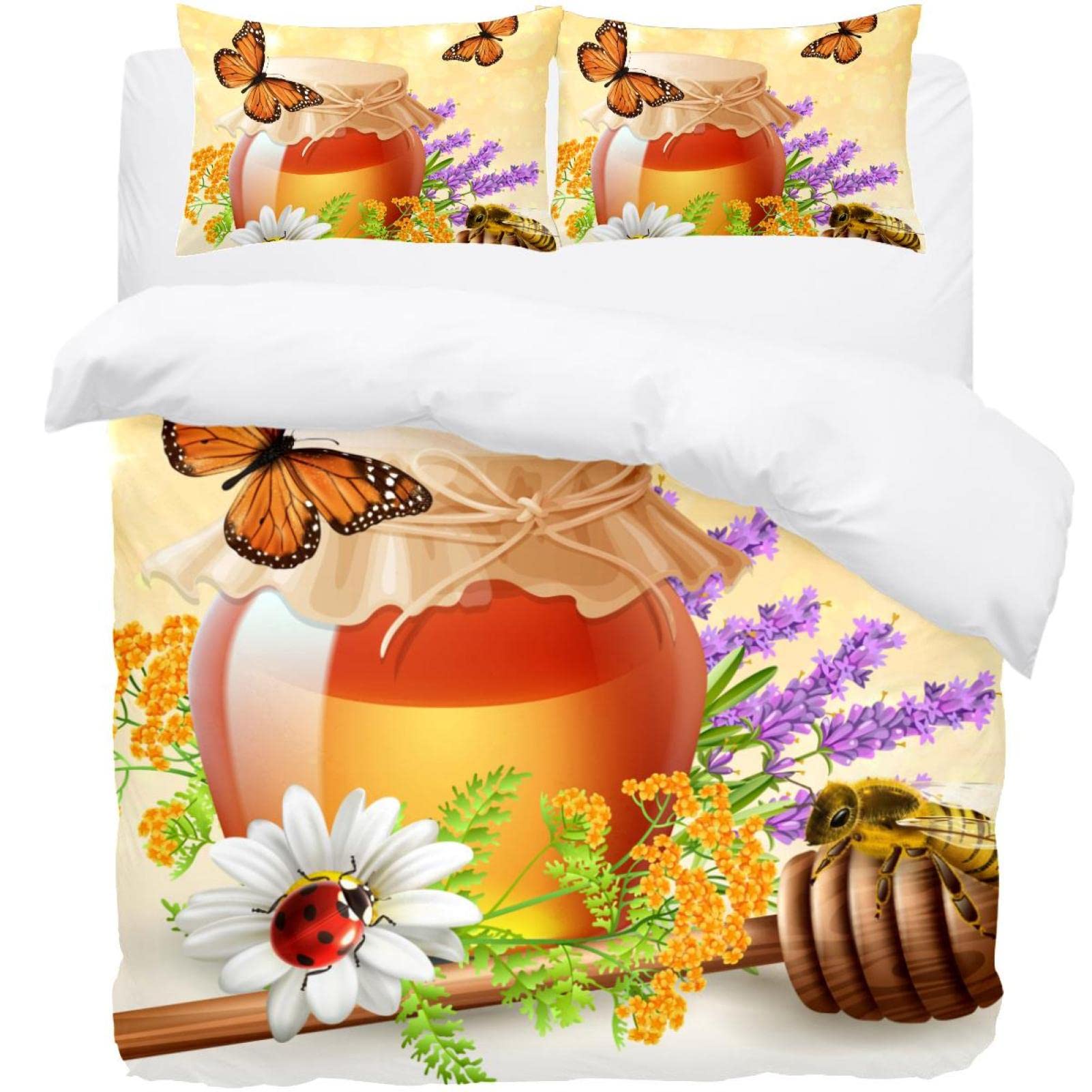 Parure de lit simple anti-stress motif papillons pour retrouver un sommeil réparateur