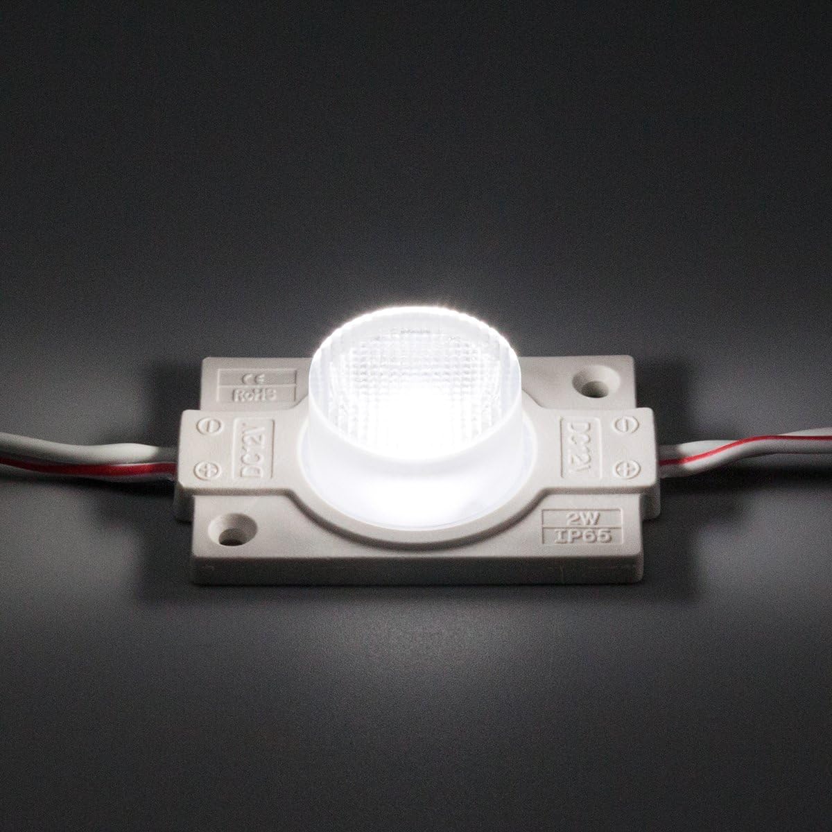 LED Module 12V with Lens 6500K 2.0W for Light Box with Tape Adhesive Back (20pcs Pack)