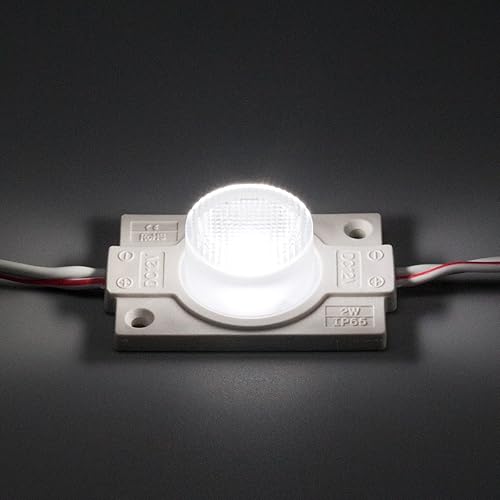 Vista 25 de Módulo LED azul de 12 V con lente 2.0 W para caja de luz con cinta adhesiva trasera (paquete de 20 unidades)