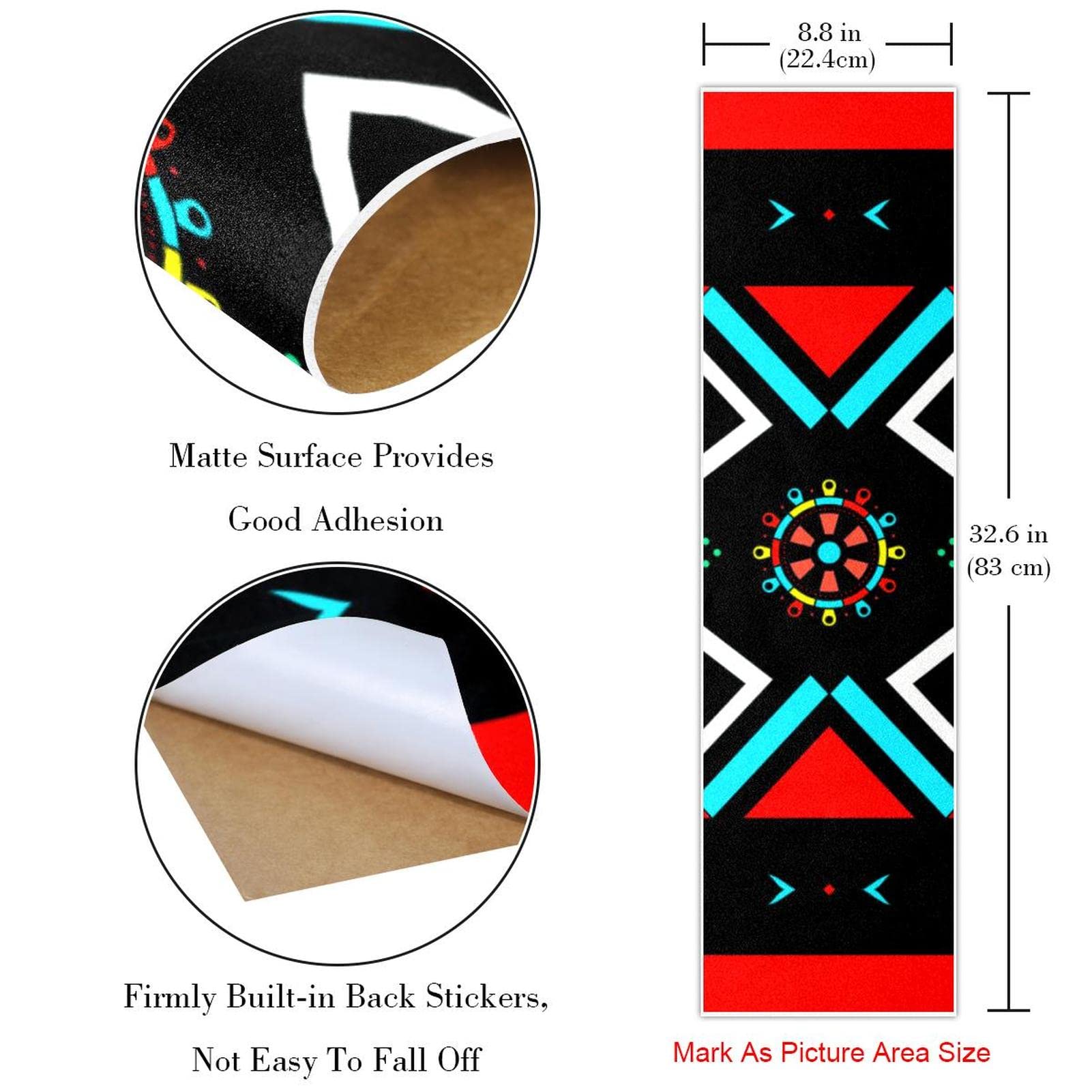 Boho Bohemia Skateboard-Griptape, Schleifpapier, Longboard, Aufkleber, Scooter, Deck, Sandpapier, 2 Stück