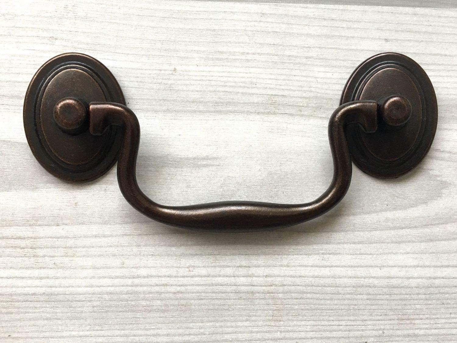 3-1/2" C-C Bail Drawer Pull Drop Swing Handles Dresser Pulls Cabinet Knob Dark Antique Brass Vintage Style 3.5" (89 mm) Centers (C-C: 3.5" (89 mm))