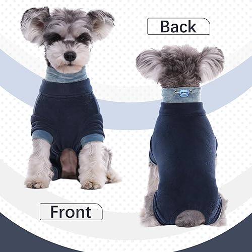 Miniatura 3 de Kuoser Suéter de forro polar para perro, pijama cálida para perros, sudadera térmica para perros pequeños, medianos, hembras y niños, traje suave de