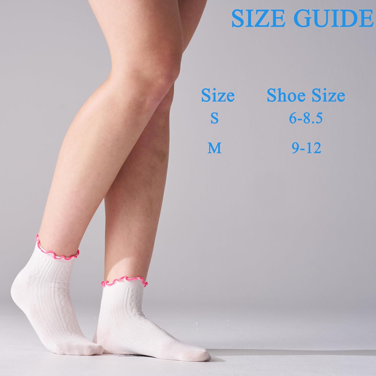 6 Pairs Ruffle Socks For Women Casual Ankle Socks Retro Soft - Image 3