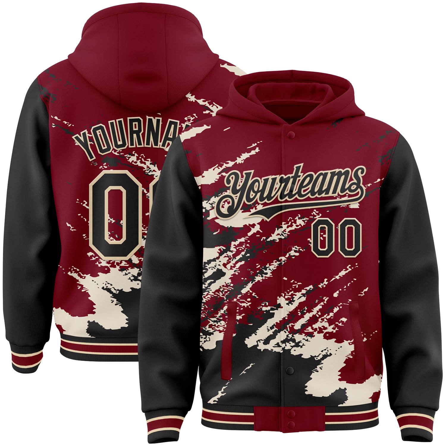 Custom Baseball Team Hooded Jacket Personalized Novelty Varsity Jackets Bomber Jerseys for Men Women Boys Girls
