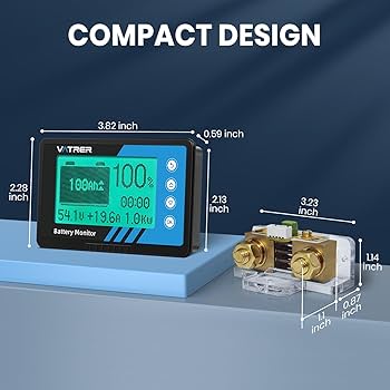 Amazon.com: 500A Battery Monitor with Shunt, Range 8V-120V