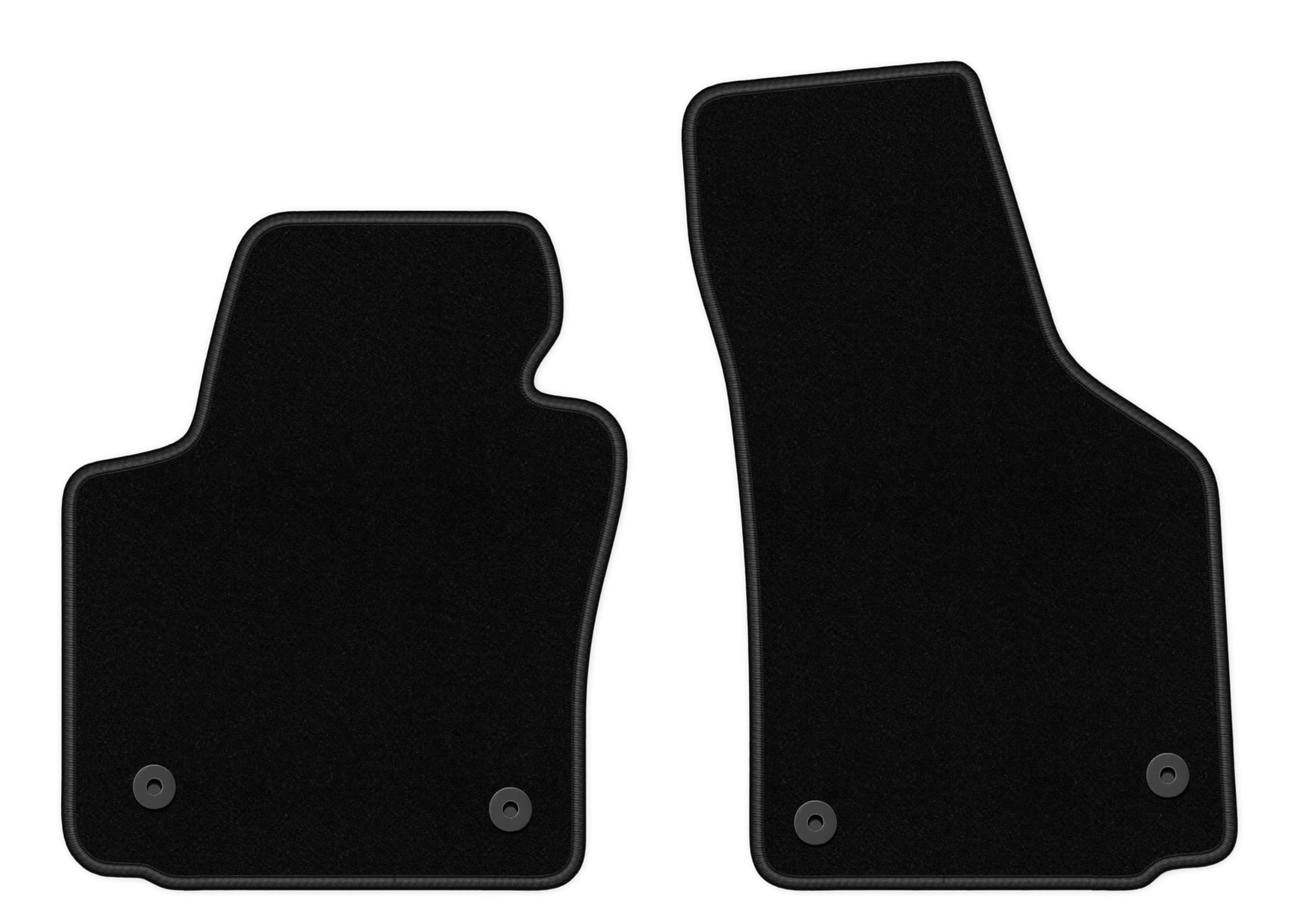 Automatte – pasuje do Seat Leon II Hatchback 2005-2012 – welur – akcesoria samochodowe – praktyczna podłoga samochodowa – 2-częściowa – czarna