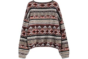 Vibrant Geometric Patterns for a Bohemian Chic: Tribal Ethnic Long Sleeve Sweater
