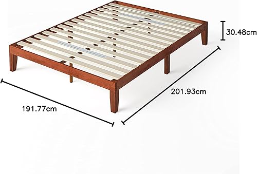 Miniatura 64 de ZINUS Alexia - Base de cama con plataforma de madera, base de madera maciza, no necesita somier, soporte de listones de madera, fácil montaje, pino