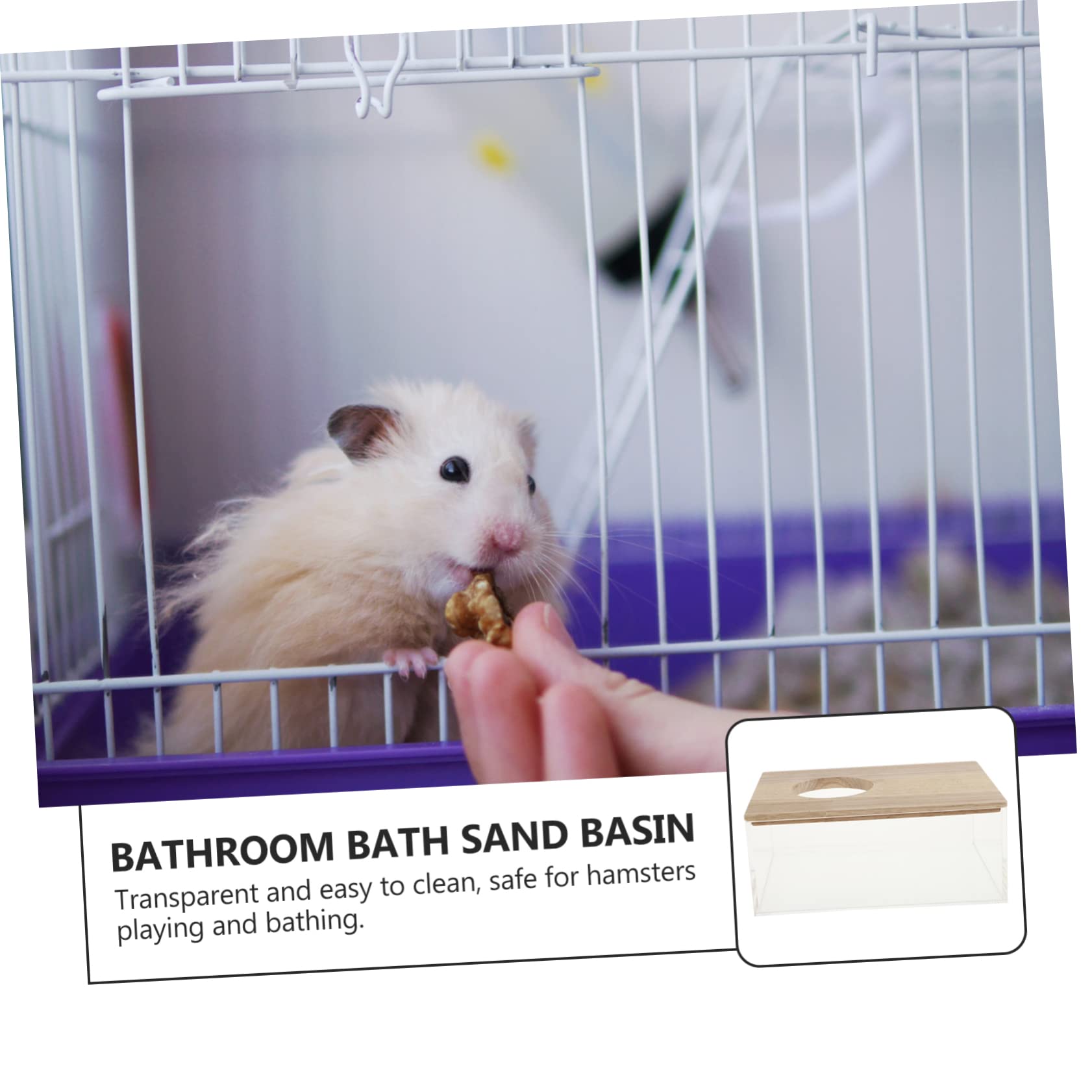 Mipcase Transparente Hamster Sandbadewanne mit Hohem Rand aus Acryl Holz