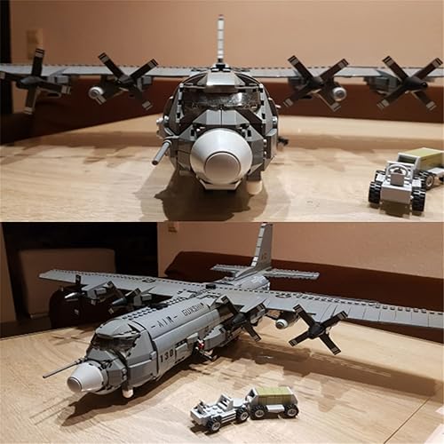 Miniatura 6 de AC130 WW2 - Juegos de construcción de aviones militares, 1713 piezas, avión cañón, bloques de construcción, kit de modelo, juguete de avión de