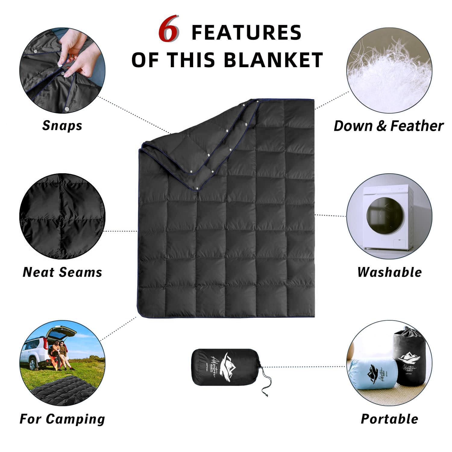 Amazon.com : zZFocus Down Camping Blanket,Puffy Down Blanket