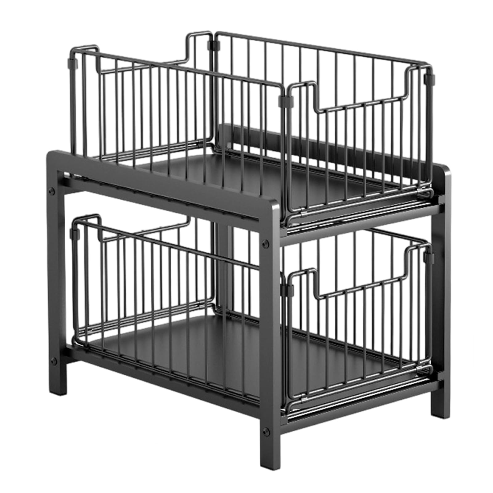 ZEPFJHE Easy Assembly Below Basin Slide Out Shelf 2 Layer Customizable Rack for Neat Area Shelf