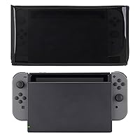 Vista 5 de PlayVital Transparent Dust Cover, Waterproof Dust Guard, Anti Scratch Cover Sleeve for Nintendo Switch & Switch OLED Charging Dock - Clear Black