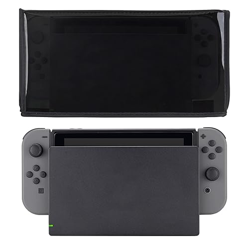 Miniatura 5 de PlayVital Transparent Dust Cover, Waterproof Dust Guard, Anti Scratch Cover Sleeve for Nintendo Switch & Switch OLED Charging Dock - Clear Black