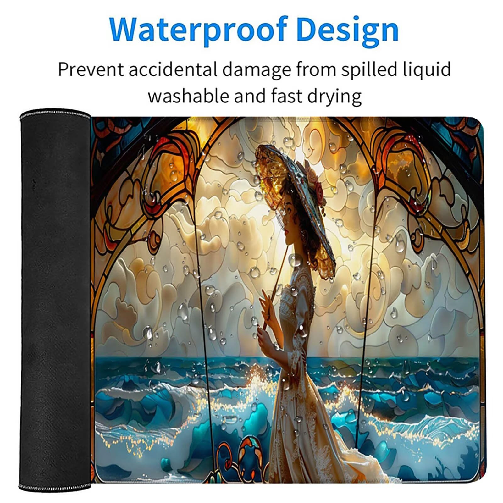 Kolorowa podkładka pod mysz do gier, podkładka pod mysz XXL 1600x800x3mm, mata na biurko ze zszytymi krawędziami, podkładka pod mysz poprawia dokładność i szybkość, akcesoria biurowe i akcesoria do